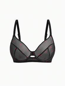 Slumbrini 3件套女士加大码纯色草莓豹纹加垫文胸 - 彩色 - 查看 3