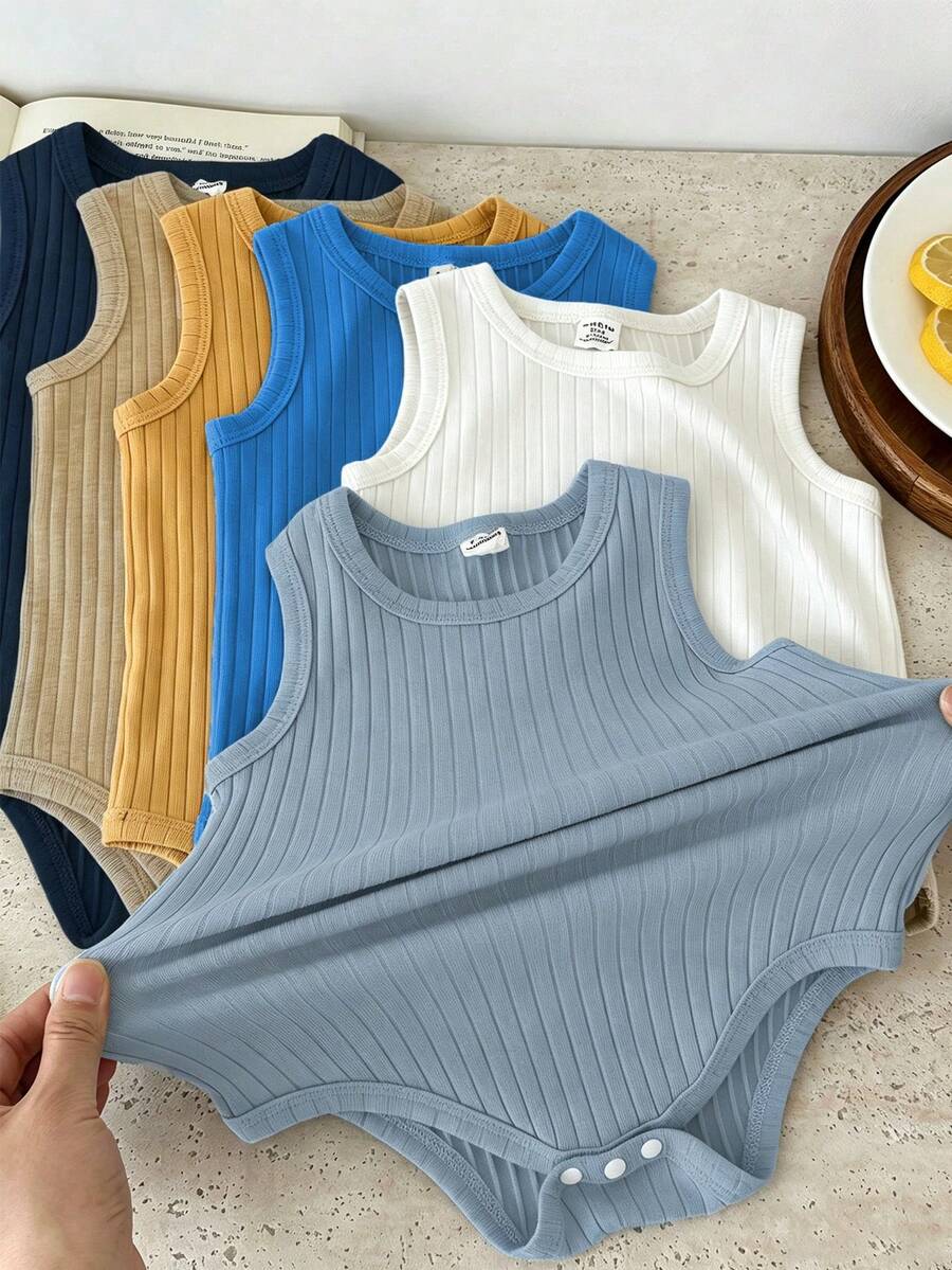 SHEIN Vintaside Kids 男嬰夏季多色無袖連身褲 - 彩色 - 查看 1