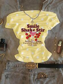 Soleia Casual  Graphic Tee Graphic Tees Women Vacation Outfits Women Going Out Tops  Festival Outfits For Women Summer Tops  T-Shirt - Multicolor - View 1