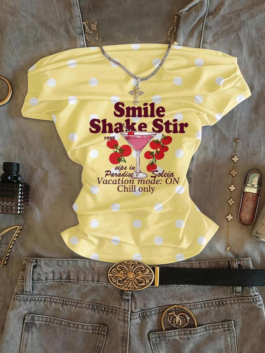 Soleia Casual  Graphic Tee Graphic Tees Women Vacation Outfits Women Going Out Tops  Festival Outfits For Women Summer Tops  T-Shirt - Multicolor - View 1