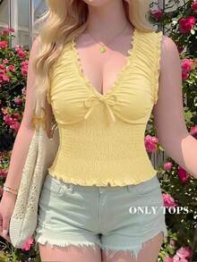 SHEIN MOD Camiseta de tirantes vintage roja de talla grande - Amarillo claro - Ver 5