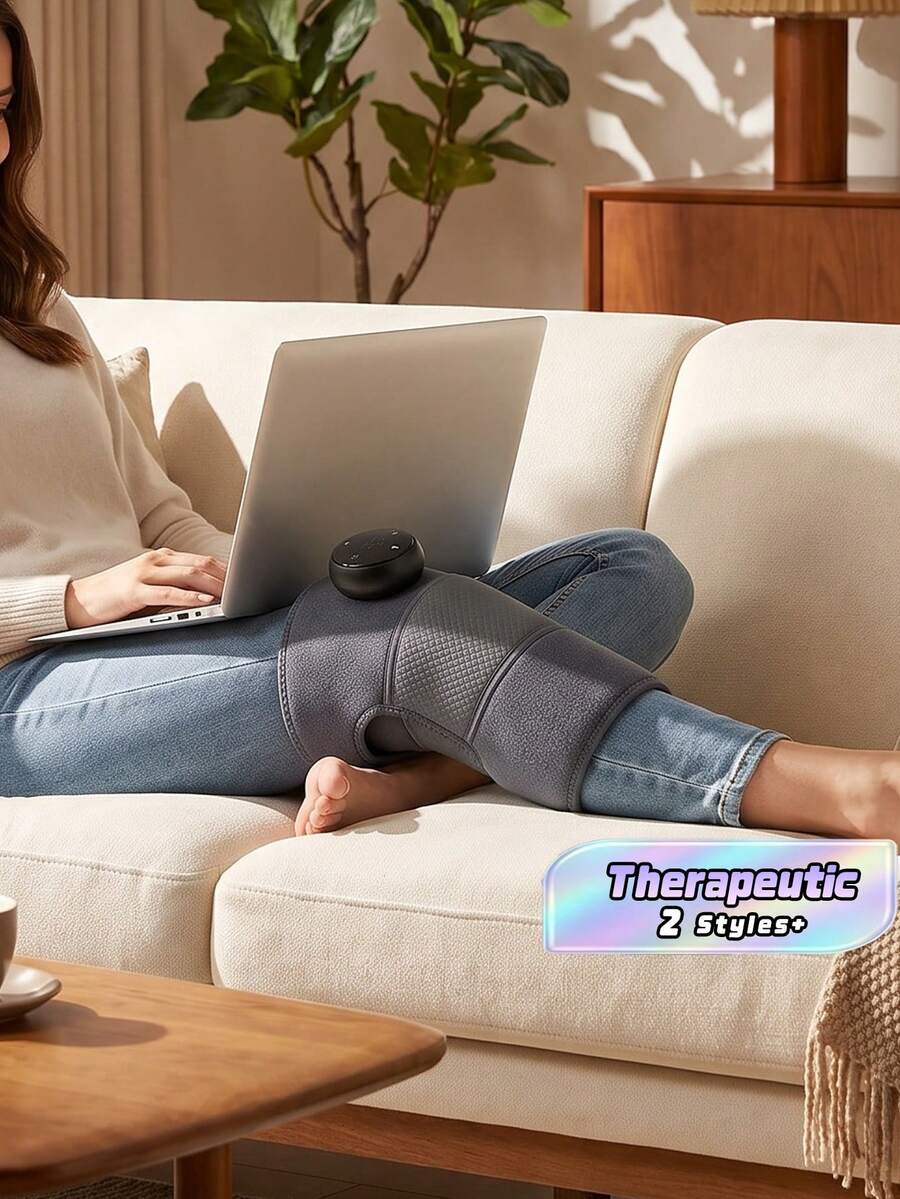 Heated Knee Massager, Heat And Vibration Three-In-One Massager, Portable Radio Massage Heating Pad, Elbow Shoulder Support Bag, Vibration Heating Mode. - Multicolor - View 1