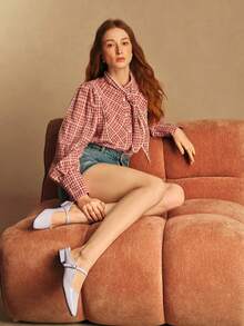 Rosivie 女款優雅扣環腰帶拖鞋 女穿新款仙女風法式時尚粗跟舒適通勤穆勒涼鞋 - 淡紫色 - 查看 4