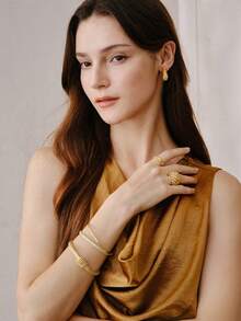Opalesca 18K Gold-Plated Fashionable Exquisite Design Ring - Yellow Gold - View 9