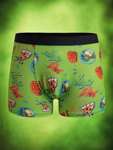 TEENAGE MUTANT NINJA TURTLES | SHEIN 青少年男孩卡通印花拼色休閒日常四角內褲 - 黑色 - 查看 10