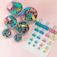 10PCS, Metal Pigeon Tail Paper Clip, 51Mm Loop Clip, Black Clip, Office Stationery Book Clip - Multicolor - View 4