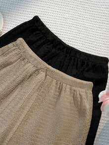EMERY ROSE Minimalist Casual Commute Versatile Fashion Loose Straight Leg Plus Size Women's Long Pants, Suitable For Summer Wear Fall - Multicolor - View 3