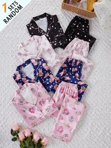 情人節服飾裝飾 秋季/冬季 青少年珊瑚橘緞面布料 優雅白色蝴蝶印花 柔軟舒適可愛居家服 - 彩色 - 查看 5