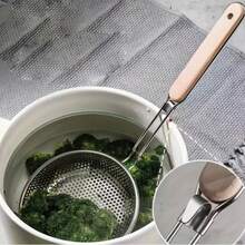 Stainless Steel Colander For Household Use For Scooping Noodles, Dumplings, And For Use In Hot Pot. Large-Sized Kitchen Oil-Frying Strainer And Filter Screen. - Multicolor - View 2
