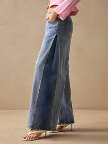 Willow Rêve Women's Wide Leg Loose Casual Versatile Denim Jeans With Pockets Women's Fall Teacher Pants - Blue - View 4