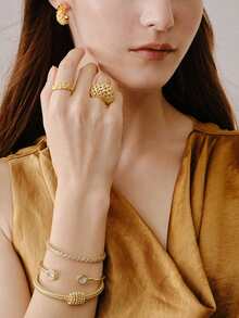 Opalesca 18K Gold-Plated Fashionable Exquisite Design Ring - Yellow Gold - View 3