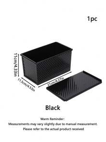 1 Standard Size Toast Mold, Black/Gold, Rectangular With Lid, Textured. Evenly Baked, Easy To Release. Kitchen Baking Tray, Bread Baking Pan, Kitchen Baking Accessory Is An Excellent Choice For Baking Bread On Weekends And Holidays. - Multicolor - View 10