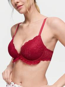 Bonmuse 2pcs Women's Lingerie, Sexy Lace Racerback Casual Comfortable Bras, Wireless Push Up Bras For Small Bust - Multicolor - View 5