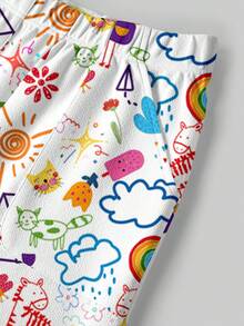 TaskEZ Conjunto de top de manga corta y pantalones de uniforme médico, con estampado de graffiti lindo, adecuado para hospital de mascotas - Multicolor - Ver 10