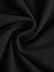 SHEIN 青少年女孩黑色三件套套裝 2024新款秋季穿搭 優雅防曬襯衫西裝外套＋寬腿長褲 - 黑色 - 查看 7