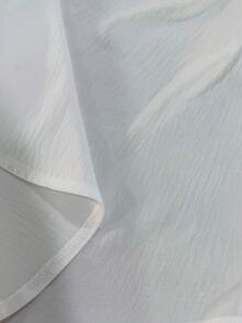 Blusa casual de vacaciones para mujer con decoración de rhinestones en los ojos - Blanco - Ver 7
