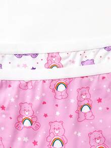 SHEIN X Care Bears Tween Girl Cartoon Print Camisole And Shorts Underwear Set - Pink - View 6