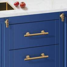 6PCS Aluminum Alloy Golden Door HandleWardrobe Kitchen Cabinet Drawer Solid HandleFurniture Handle European Modern Hardware - gold - View 9