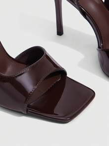 CUCCOO SZL Women's Shoes Fashion Dark Brown Simple Back Strap Stiletto Sandals Suitable For Commuting Dating Vacation Party And Other Occasions To Wear - coffee color - View 5