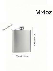 1pc Silver Stainless Steel Outdoor Camping Portable Hip Flask For Liquor - Silver - View 5