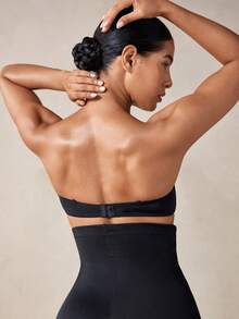 Veilyse Strapless Smooth Seamless Bandeau Bra, Wire Supported Multi-Way Lift & Enhance Bra, Suitable For Party & Everyday Wear - Black - View 2