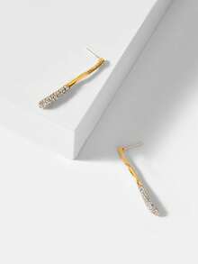 MOTF PREMIUM PRE GOLD PLATED FULL DIAMOND STUD EARRINGS - Gold - View 8