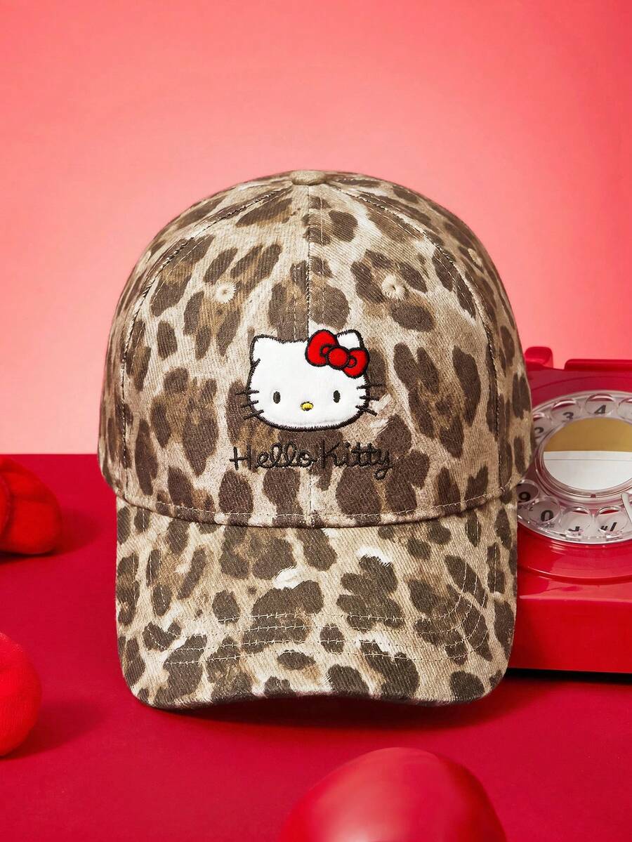 HELLO KITTY AND FRIENDS | SHEIN 時尚經典休閒甜美基礎百搭運動豹紋女款棒球帽 防曬遮陽 日常穿搭 立挺版 禮物 - 豹紋 - 查看 1