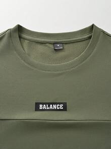Manfinity Homme 男士字母印花短袖T恤與長褲休閒兩件套 - 軍綠色 - 查看 4
