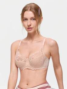 Bonmuse 2pcs Women's Sexy Lace Floral Bra, Supportive Breathable Lightweight U-Back Bra Set - Multicolor - View 10