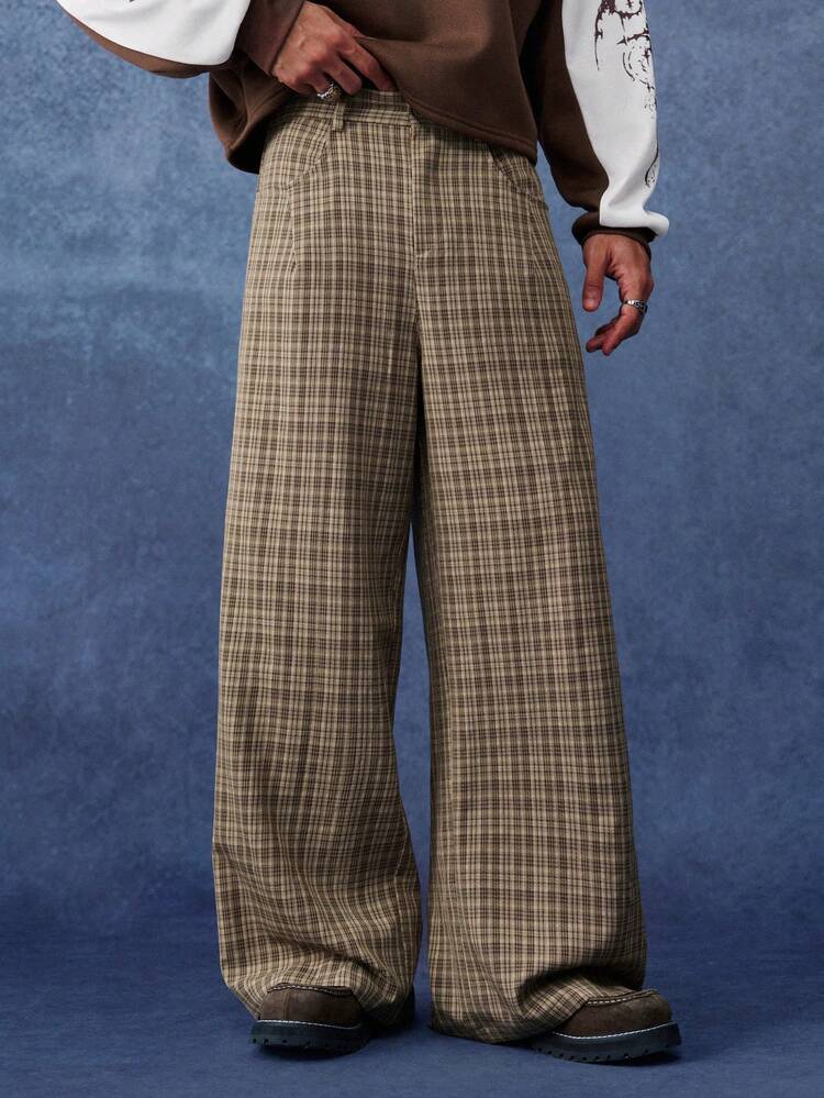 PAVTROS Men's Vintage Collegiate Style Long Pants - Khaki - View 3