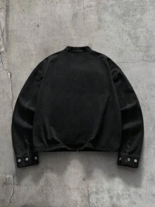 AXEPEAK Men's Spring/Autumn Casual Denim Jacket - Black - View 2