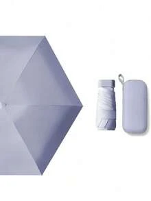 Zazumi 1pc Fashionable & Personalized Umbrella, Portable With A Novel Design,Flat Capsule-Style Ultra-Light Mini Sun Umbrella,Mini Portable Sun Umbrella With UV Protection & Rainproof Function, Foldable Design With Carrying Case, Suitable For School, Office, Home, Travel - Multicolor - View 20