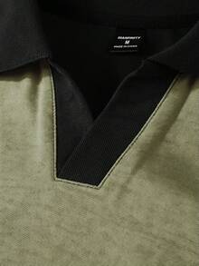 Manfinity Homme 男士拼色休閒百搭日常短袖 Polo 衫 - 彩色 - 查看 4