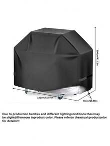 [Ry Red Line Grill Cover] Outdoor Barbecue Grill Cover, Uv-Resistant Oxford Fabric Gas Grill Cover With Adjustable Hem, Compatible With Multiple Brands, Available In 6 Sizes - Black - View 12