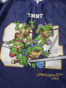 TEENAGE MUTANT NINJA TURTLES | SHEIN Tween Boy Summer Casual Cartoon Number Print T-Shirt - Purple - View 4