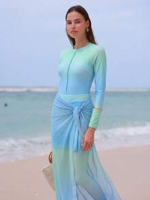 Swim Shayni 漸層色保守優雅女款度假泳衣套裝 - 彩色 - 查看 4