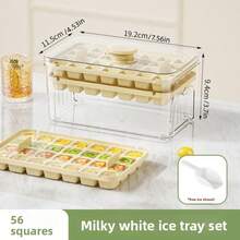 1 pieza Molde de cubitos de hielo de silicona con tapa, molde de cubitos de hielo reutilizable, fabricante de hielo DIY para refrigerador - Multicolor - Ver 13