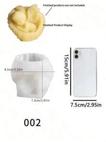 DIY 玫瑰天使香氛蠟燭模具 水晶石膏樹脂家居裝飾擺件 矽膠模具 - 白色 - 查看 10