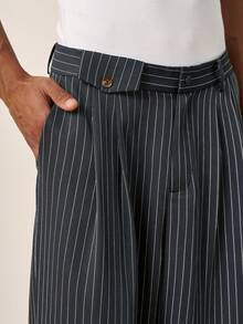 TOKVUE Men's Striped Pleated Casual Versatile Wide Leg Pants For Daily Wear - Multicolor - View 4