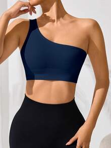 SHEIN Dewbera 女款素色單肩休閒百搭日常旅行運動T恤 - Iron Gray - 查看 4