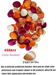 450 Rose Petals, Satin Material, Suitable For Wedding Baskets, Dining Table Center Decorations, Aisle Decorations, Party Confetti, Bridal Showers, Dinners, Wedding Decorations - Vintage Terracotta - View 14