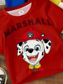 SHEIN | PAW Patrol 3件套男婴休闲圆领卡通字母印花短袖T恤，百搭日常穿着 - 彩色 - 查看 8
