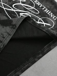 ROMWE MEN Camiseta sin mangas holgada para hombre con estampado y decoración de remaches - Negro - Ver 7