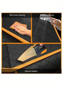 1Pc Dog Car Back Seat Cover, Scratch-Proof Pet Hammock Protector With 4 Side Flip Pockets, Durable, Scratch-Resistant, Foldable & Easy To Clean, Fits Cars, Trucks And SUVs - Black - View 8