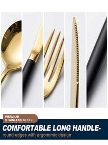 30pcs/Set Stainless Steel Cutlery Set With Box, Portuguese Forks & Spoons, Western Style Flatware Set Suitable For Home, Kitchen, Restaurant, Hotel, Wedding, Random Color Gift Box,School Supplies - Multicolor - View 4