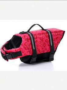 1pc Dog Life Jacket, Adjustable Chest & Neck, Tear-Resistant Pet Life Vest, Suitable For Medium & Small …Dogs, Boating, Swimming, High Buoyancy, Includes Easy-Carry Handle And D-Rin - Multicolor - View 14