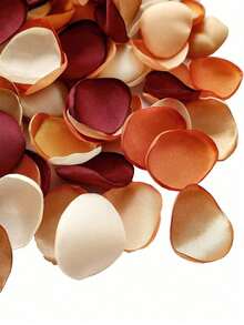 450 Rose Petals, Satin Material, Suitable For Wedding Baskets, Dining Table Center Decorations, Aisle Decorations, Party Confetti, Bridal Showers, Dinners, Wedding Decorations - Vintage Terracotta - View 13
