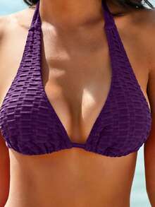 Swim Vcay 女款紋理布料泳衣套裝 - 紫色 - 查看 5
