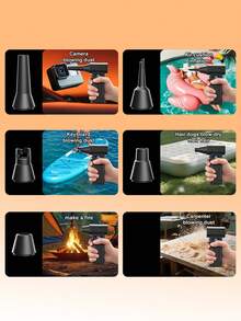 Teckwe 1 High-Speed Brushless Motor Turbo Handheld Fan, Multiple Replaceable Nozzles, Suitable For Outdoor Camping And Cleaning Keyboard Gaps In The Car Battery Capacity: 1300mAh USB Charging - A - View 3