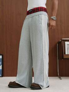TOKVUE Men's Colorblock Pocket Casual Versatile Daily Wear Sweatpants - Light Grey - View 5